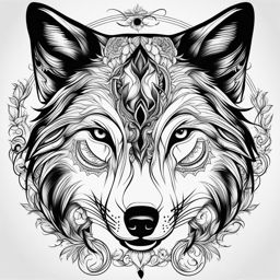 wolf tattoo design black and white 