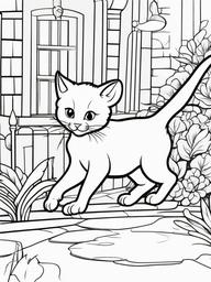 Cat and Mouse Coloring Pages - Classic Chase Scene with Mischief  minimal black outline printable sheet, coloring page