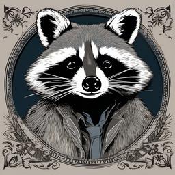 Raccoon  , vector illustration, clipart