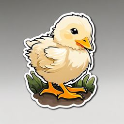 Baby Chick Sticker - Cute baby chick, ,vector color sticker art,minimal