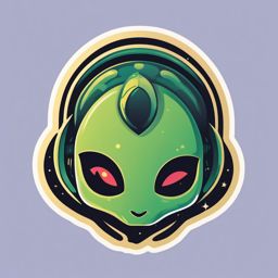 Alien Head Sticker - Extraterrestrial whimsy, , sticker vector art, minimalist design