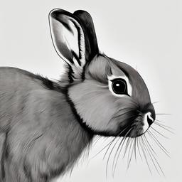 pencil drawing of rabbit  minimal rough sketch scribbles,doodles,black and white