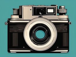 Camera Clipart - A vintage camera with style.  color clipart, minimalist, vector art, 