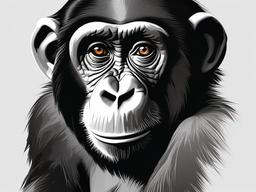 Chimpanzee cartoon  minimal, white background