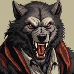 werewolf clipart - a fearsome werewolf in mid-transformation. 