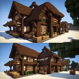 village marketplace with timber-framed shops and stalls - minecraft house design ideas minecraft block style