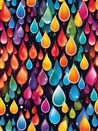 Rainbow Drops Sticker - Drops of color forming a vibrant rainbow, ,vector color sticker art,minimal