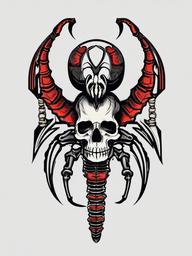 skeleton scorpion tattoo  simple vector color tattoo