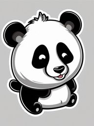 Panda Sticker - A cuddly panda with black and white fur. ,vector color sticker art,minimal