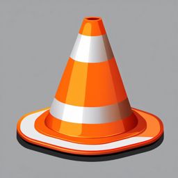 Traffic Cone Icon - Traffic cone icon for road safety,  color vector clipart, minimal style