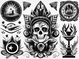traditional tattoo flash black and white design 