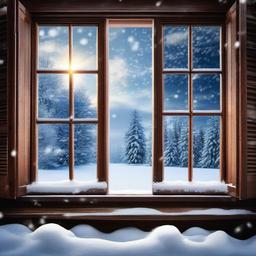 Winter background wallpaper - snowy window background  