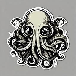 Squid cartoon - tentacled, ink-squirting creature  cartoon sticker style