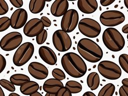 Coffee Beans Sticker - Scattered coffee beans illustration, ,vector color sticker art,minimal