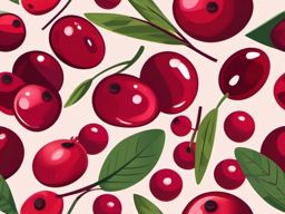 Cranberry Clipart - Tangy cranberries used in various dishes.  color vector clipart, minimal style