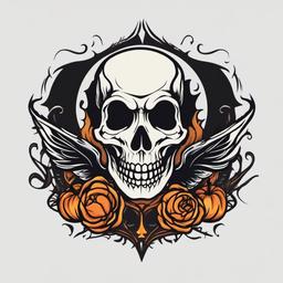 Ghost Halloween Tattoo-Spooky charm, celebration of Halloween and the supernatural.  simple vector color tattoo
