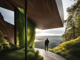 people and nature flourishing in architectural bliss 