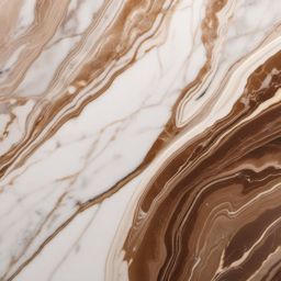 Marble with a cream base and elegant brown veining top view, product photoshoot realistic background, hyper detail, high resolution