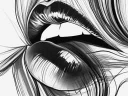 sketch of lips  minimal rough sketch scribbles,doodles,black and white