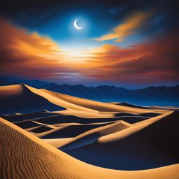 great sand dunes national park - craft a surreal night painting of the great sand dunes, where the towering dunes and clear desert skies offer a dreamlike setting. 