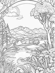 Earth Coloring Pages - Earth with colorful landscapes and habitats  simple coloring pages