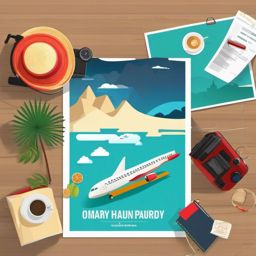 Clip Art Holidays,Creating a travel agency poster  simple, 2d flat