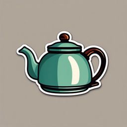 Tea Kettle Sticker - Whistling warmth, ,vector color sticker art,minimal