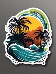 Tropical Storm Sticker - Prepare for the impact of a tropical storm with this bold and cautionary sticker, , sticker vector art, minimalist design