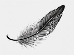 Duck Feather Tattoo - Feather design with a duck connection.  simple vector tattoo,minimalist,white background