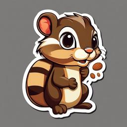 Chipmunk cartoon - striped, nut-loving rodent  cartoon sticker style