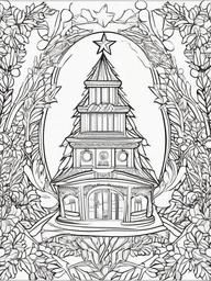 Christmas Holiday Coloring Pages  black and white outline, coloring pages,