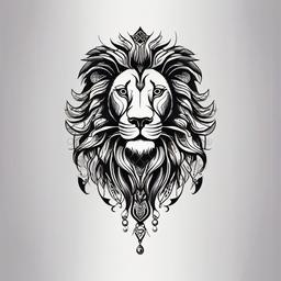 lion zodiac sign tattoo  simple vector color tattoo