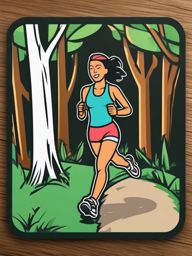 Outdoor Jogging sticker- Running Adventure Bliss, , color sticker vector art