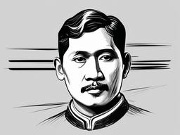 sketch of jose rizal  minimal rough sketch scribbles,doodles,black and white