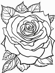 Rose Coloring Pages - Rose with a spider  simple coloring pages