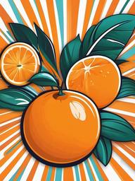 Orange clipart - orange on a vibrant background  clipart