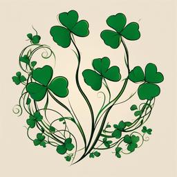 shamrock vine tattoo  simple vector color tattoo