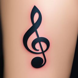 music note tattoo minimalist color design 