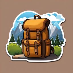 Backpack and Hat Emoji Sticker - Ready for hiking adventures, , sticker vector art, minimalist design