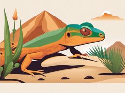 Lizard Clipart - Lizard blending into its desert surroundings , minimal, 2d