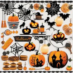 Spider Web clipart - spider web decorated with Halloween treats  