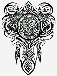 maori celtic tattoo  simple color tattoo,minimalist,white background