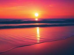 Beach Sunset Background - Serene ocean sunset with vibrant colors  minimal design