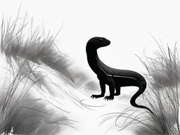 drawing of a black mamba in the wild  minimal rough sketch scribbles,doodles,black and white