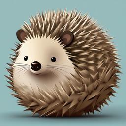 Hedgehog cartoon - Hedgehog curled into a spiky ball  