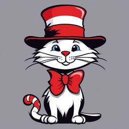 Cat in the Hat clipart, The mischievous cat causing playful chaos.  simple, 2d flat