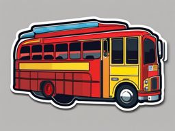 Double-Decker Bus Sticker - City sightseeing, ,vector color sticker art,minimal