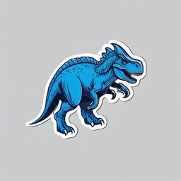 Blue Dinosaur Tattoo - Infuse vibrancy with a charming blue-themed dinosaur tattoo.  simple vector color tattoo,minimal,white background