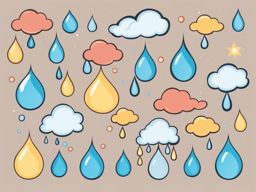 raindrop clipart - falling gently from the sky. 