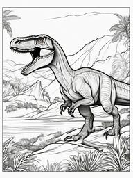 Dinosaur Coloring Pages - Deinonychus Attacking  simple coloring pages